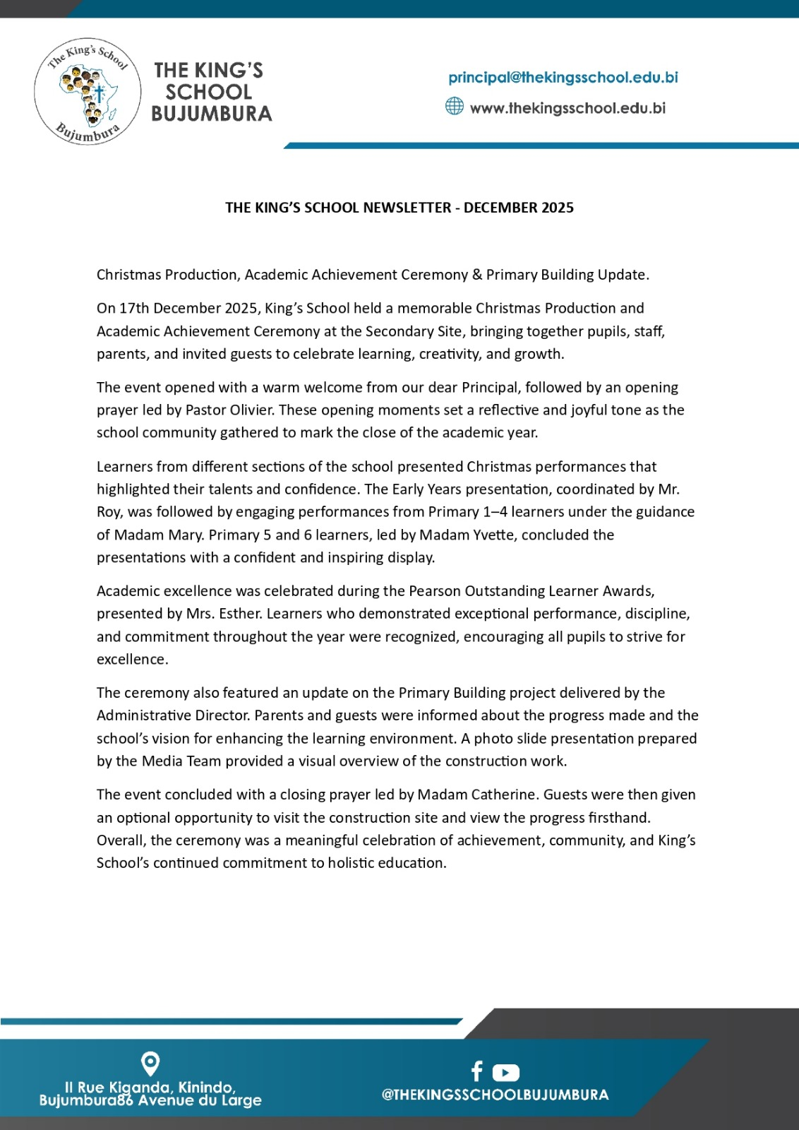 December Newsletter